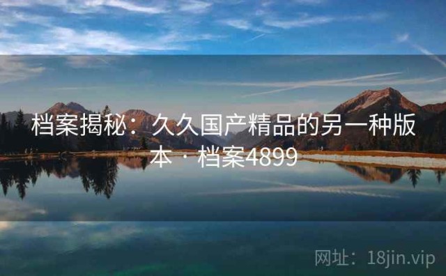 档案揭秘：久久国产精品的另一种版本 · 档案4899