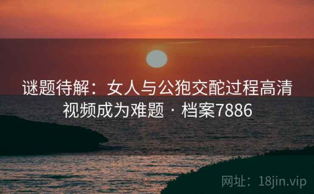 谜题待解：女人与公狍交酡过程高清视频成为难题 · 档案7886