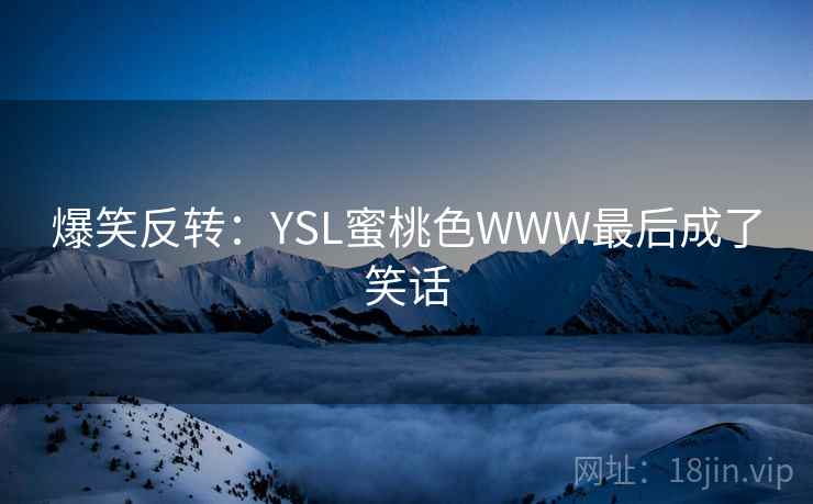 爆笑反转：YSL蜜桃色WWW最后成了笑话